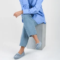 Mocassins BLEU Femme Motif Uni A Enfiler