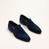 Mocassins BLEU Homme CUIR Motif Uni Elastique