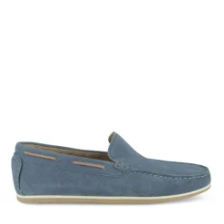 Mocassins BLEU Homme CUIR Motif Uni Elastique