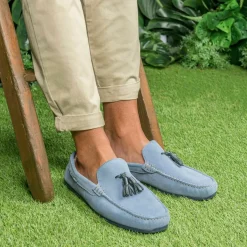 Mocassins BLEU Homme CUIR Motif Uni