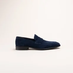 Mocassins BLEU Homme CUIR Motif Uni Elastique