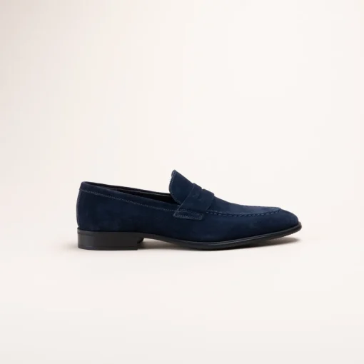 Mocassins BLEU Homme CUIR Motif Uni Elastique