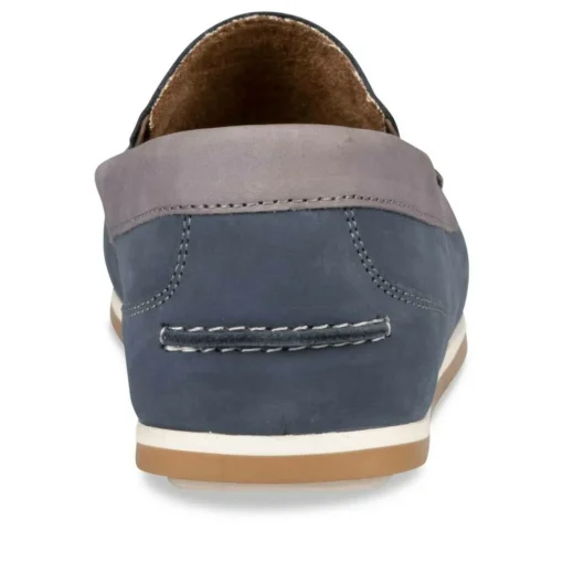 Mocassins BLEU Homme CUIR Motif Uni Elastique