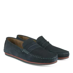 Mocassins BLEU Homme CUIR Motif Uni A Enfiler