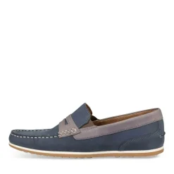 Mocassins BLEU Homme CUIR Motif Uni Elastique