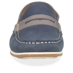 Mocassins BLEU Homme CUIR Motif Uni Elastique