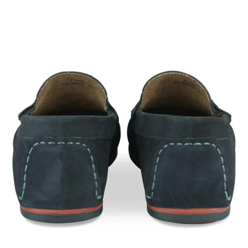 Mocassins BLEU Homme CUIR Motif Uni A Enfiler