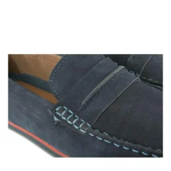 Mocassins BLEU Homme CUIR Motif Uni A Enfiler