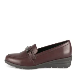 Mocassins BORDEAUX Femme Motif Uni A Enfiler