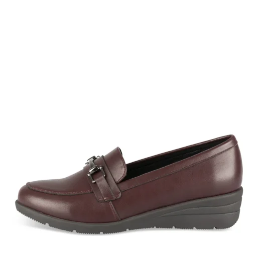 Mocassins BORDEAUX Femme Motif Uni A Enfiler
