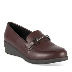 Mocassins BORDEAUX Femme Motif Uni A Enfiler