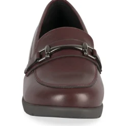 Mocassins BORDEAUX Femme Motif Uni A Enfiler