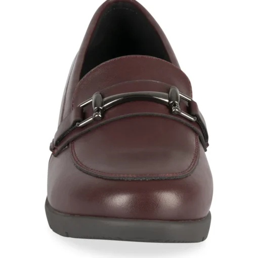 Mocassins BORDEAUX Femme Motif Uni A Enfiler
