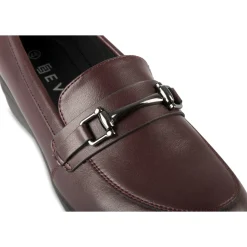 Mocassins BORDEAUX Femme Motif Uni A Enfiler