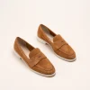 Mocassins COGNAC Femme CUIR Motif Uni A Enfiler