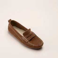 Mocassins COGNAC Femme CUIR Motif Uni A Enfiler