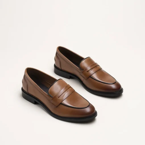 Mocassins COGNAC Femme CUIR Motif Uni A Enfiler