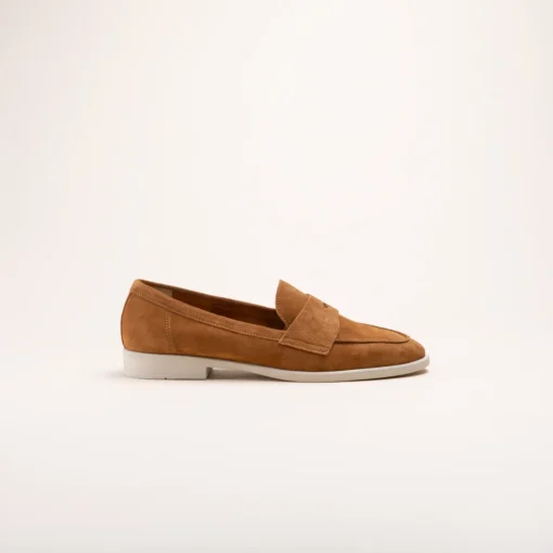 Mocassins COGNAC Femme CUIR Motif Uni A Enfiler