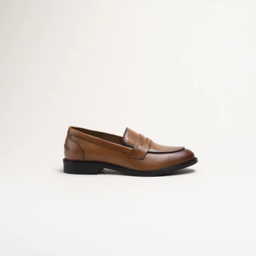 Mocassins COGNAC Femme CUIR Motif Uni A Enfiler