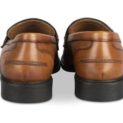 Mocassins COGNAC Femme CUIR Motif Uni A Enfiler