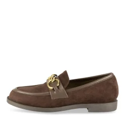 Mocassins COGNAC Femme Motif Chaîne Lacets