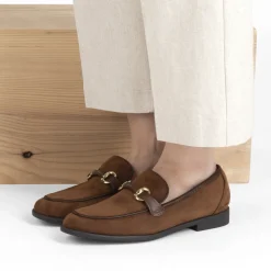 Mocassins COGNAC Femme Motif Uni A Enfiler
