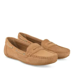 Mocassins COGNAC Femme Motif Uni A Enfiler