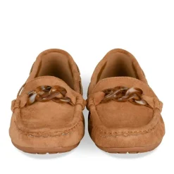 Mocassins COGNAC Femme Motif Chaîne A Enfiler