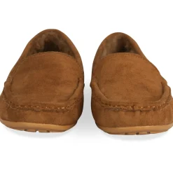 Mocassins COGNAC Femme Motif Fausse Fourrure A Enfiler