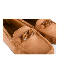 Mocassins COGNAC Femme Motif Chaîne A Enfiler