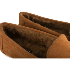 Mocassins COGNAC Femme Motif Fausse Fourrure A Enfiler