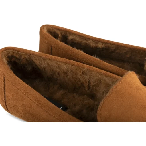 Mocassins COGNAC Femme Motif Fausse Fourrure A Enfiler