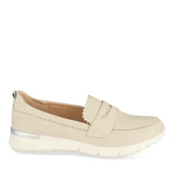 Mocassins Confort BEIGE Femme Motif Uni A Enfiler