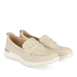Mocassins Confort BEIGE Femme Motif Uni A Enfiler