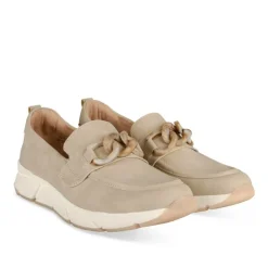 Mocassins Confort BEIGE Femme Motif Uni A Enfiler