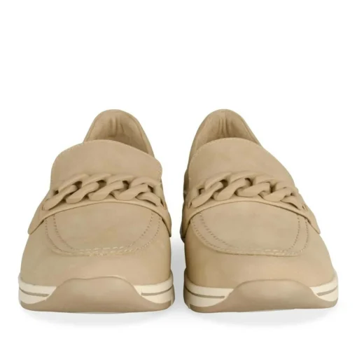 Mocassins Confort BEIGE Femme Motif Uni A Enfiler