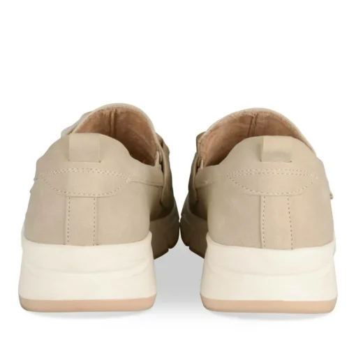 Mocassins Confort BEIGE Femme Motif Uni A Enfiler