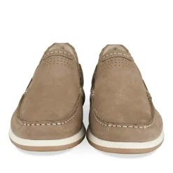 Mocassins Confort BEIGE Homme CUIR Motif Uni A Enfiler