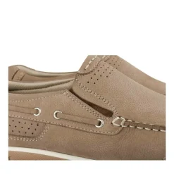 Mocassins Confort BEIGE Homme CUIR Motif Uni A Enfiler