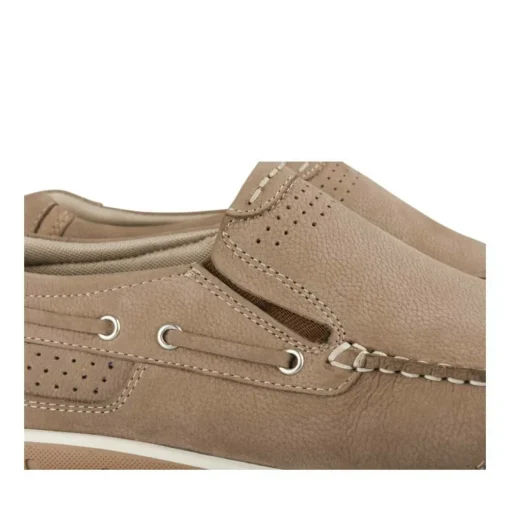 Mocassins Confort BEIGE Homme CUIR Motif Uni A Enfiler
