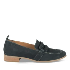 Mocassins Confort MARINE Femme CUIR Motif Uni A Enfiler