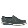 Mocassins Confort MARINE Homme CUIR Motif Uni A Enfiler