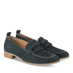 Mocassins Confort MARINE Femme CUIR Motif Uni A Enfiler