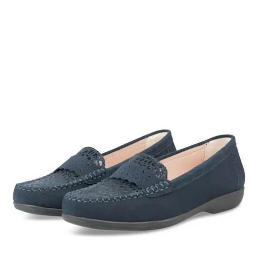 Mocassins Confort MARINE Femme CUIR