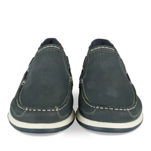 Mocassins Confort MARINE Homme CUIR Motif Uni A Enfiler