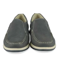 Mocassins Confort MARINE Homme CUIR Motif Uni A Enfiler