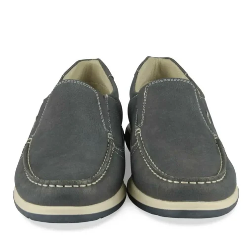 Mocassins Confort MARINE Homme CUIR Motif Uni A Enfiler