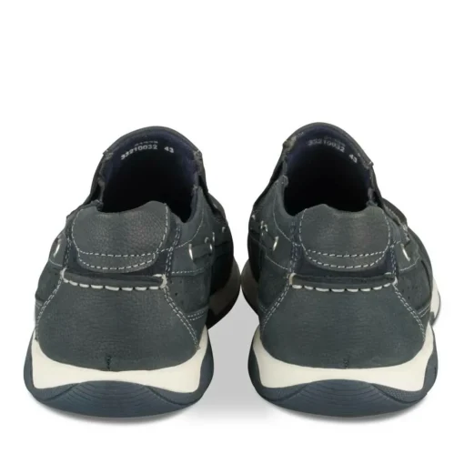 Mocassins Confort MARINE Homme CUIR Motif Uni A Enfiler