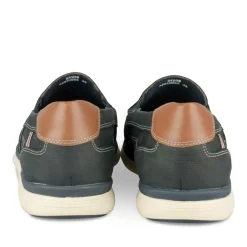 Mocassins Confort MARINE Homme CUIR Motif Uni A Enfiler