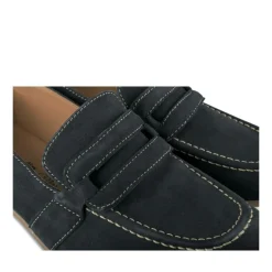 Mocassins Confort MARINE Femme CUIR Motif Uni A Enfiler